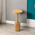 thumbnail image 6 of COZAYH Farmhouse Round Pedestal Side Table for Living Rooms & Bedrooms, Brown, Set of 2, 6 of 11