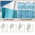thumbnail image 3 of Ocean Beach Kitchen Window Curtains, Swag Curtains Valance for Bedroom Living Room Bathroom, Modern Blue Coastal Wave Oil Painting Art Rod Pocket Window Curtain Block Drapes 2 Panels 28"x36", 3 of 9