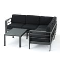 thumbnail image 4 of Bridget Outdoor 11 Piece Aluminum Patio Collection with Cushions and Fire Table, Grey, Dark Grey, Dark Grey, 4 of 13