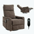 thumbnail image 4 of Resenkos Fabric Heat Massage Recliner Chair, 8 Vibration Modes & Lumbar Heat, Rocker Swivel, Brown, 4 of 16