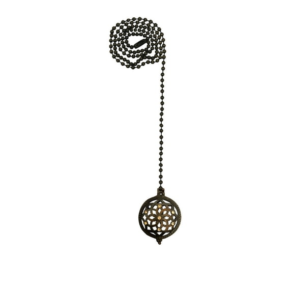 Royal Designs 24 Inch Adjustable Ceiling Fan Pull Chain Extension with Lustering Lotus Ornament, Oil Rubbed Bronze