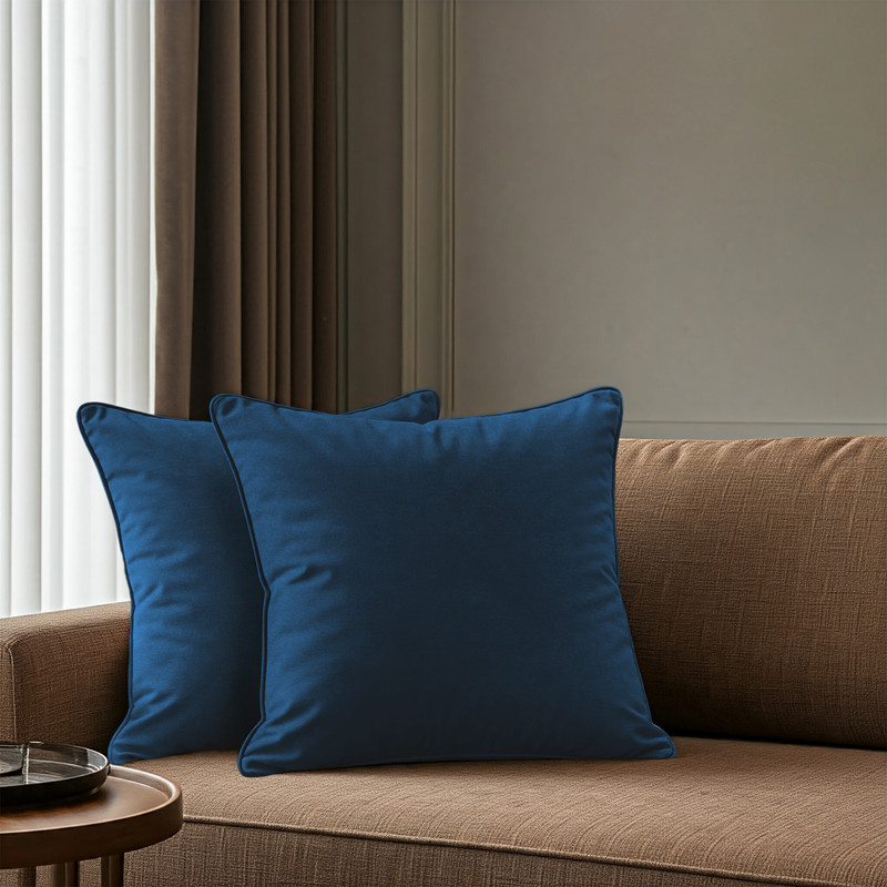 A1HC Set of 2 Luxurious Soft Velvet Throw Pillow Covers Only, 22"x22", Royal Blue, Decorative Cushion Covers with Hidden YKK Zipper for Sofa or Bed