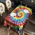 thumbnail image 2 of Colorful Tie Dye Pattern Rectangle Tablecloth 60"x120",Waterproof Polyester Rectangle Table Cloth, Wipeable Spillproof Polyester Tablecloth for Dining, Camping, Indoor and Outdoor, 2 of 6