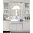 thumbnail image 3 of Green Spring Flowers Swag Kitchen Curtains Sets for Windows 24 Inch Length, Vintage Leaves Country Rustic Short Window Curtain Panels Swags Valances and Tiers 3 Piece Set for Cafe/Dining Room, 3 of 5