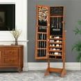 thumbnail image 4 of Gymax Lockable Jewelry Cabinet Armoire Standing Jewelry Holder Organizer with Mirror, 4 of 10