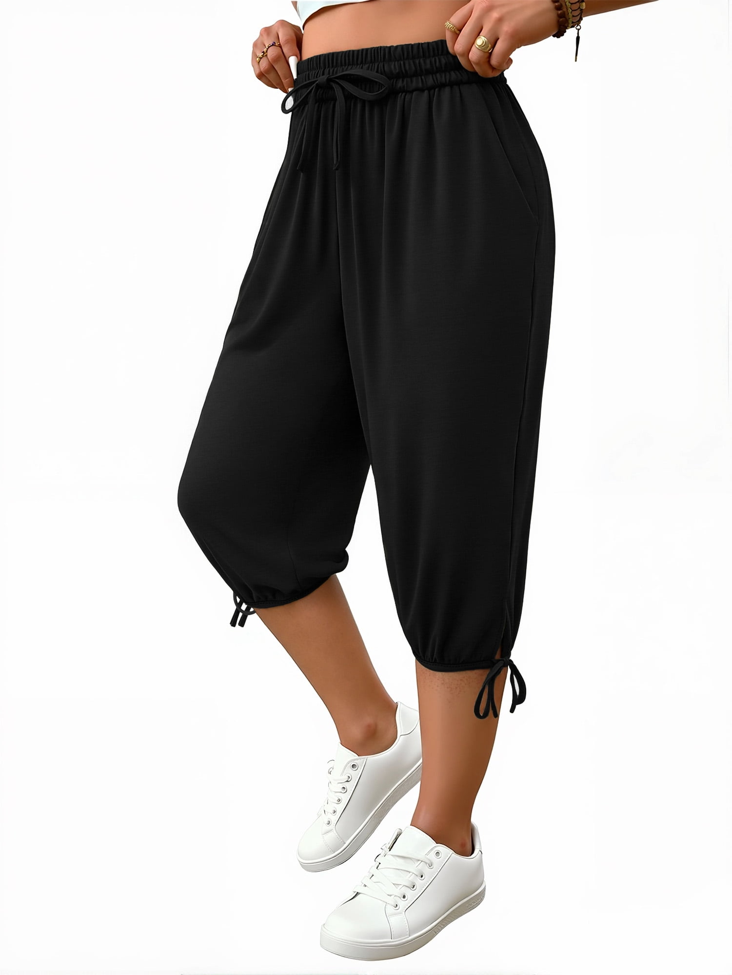 Athletic Works Women's Core Knit Capri Pants, Sizes XS to 4X, Mid