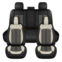 AQBDDBQ Car Seat Covers Full Set for Toyota Corolla 2000-2019 Ice Silk Leather Seat Covers Cushion Breathable Cooling Comfort Easy Installation(Beige,2 Row 5 Seat)