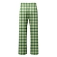 thumbnail image 6 of Men's Cotton Lightweight Plaid Sleep Pants| Lounging PJ Bottoms Drawstring Pants with Pockets and Button Fly | Multi Packs & Colors (12-Green, S), 6 of 6