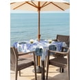 thumbnail image 3 of Outdoor Tablecloths with Umbrella Hole & Zipper, Blue Ombre Spring Floral 54x54 Inch Square Tablecloths, Summer Botanical Flowers Waterproof Table Cloth, Patio/Pool/Picnic Table Covers, 3 of 8
