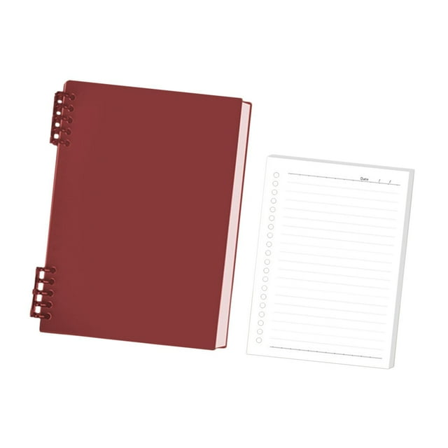 Elodie Loose Leaf Notebook Spiral Journal Creative Thick Paper Stylish Waterproof Cover Red
