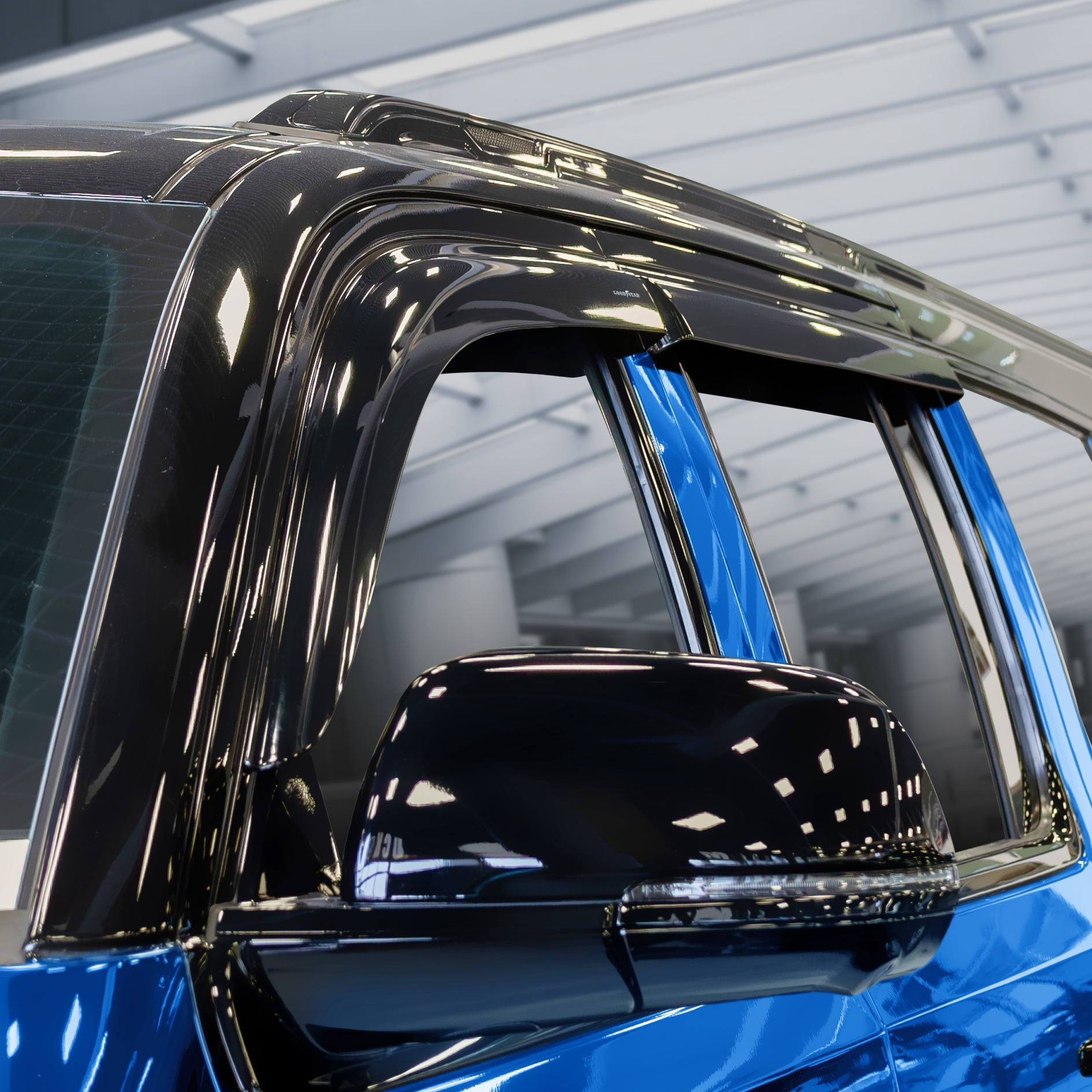 Goodyear Shatterproof Window Deflectors for Jeep Wagoneer L 2023-2025, Tape-on Rain Guards, Window Visors, Vent Deflector Visor, Car Accessories, 4 pcs. - GY008894