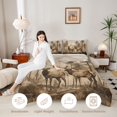 thumbnail image 3 of Castle Fairy Rustic Jungle Elk Full Size Comforter Sets 3-Piece,Smooky Mountain Woodland Bedding Comforter Set,Taupe Brown Cream,Grey Reversible,1 Comforter and 2 Pillowcases, 3 of 6