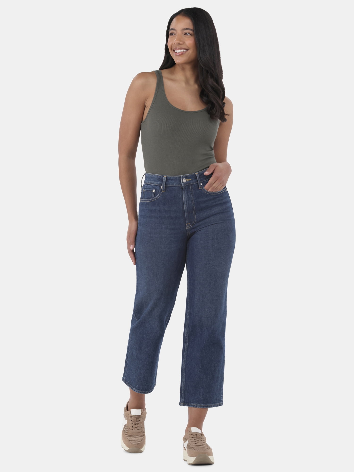 Time and Tru Women's Ribbed Tank Top, Sizes XS-XXXL