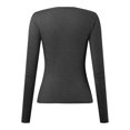 thumbnail image 5 of GrmtClth Underscrub Long Sleeve Women Classic Round Neck Scrubs Undershirts Cozy Fit Fitted Layering Clothes with Easy Care Fabric Dark Gray XL, 5 of 5
