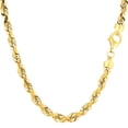 thumbnail image 1 of 10k Yellow Solid Gold Diamond Cut Rope Chain Necklace, 5.0mm, 22", 1 of 1