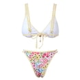 thumbnail image 7 of Bainana Women'S Two Piece Bikini Set Floral Print Swim Tops And Swim Bottoms With Tie Side Adjustable Straps Swimsuit Sexy Stylish Ladies Summer Holiday Hawaii Beachwear Light Yellow Size S, 7 of 7