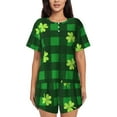 thumbnail image 1 of Balery Happy St. Patrick's Day5 Conjunto de Pijama para Mujer con Estampado, Dos Piezas de Manga Corta y Shorts, Ropa de Dormir Suave con Cuello Redondo y Bolsillos-Large, 1 of 6