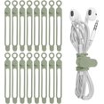thumbnail image 1 of Paquete de 16 correas de silicona para cables, cargador de auriculares, teléfono, ratón, audio, ordenador, bridas de fijación reutilizables para el hogar, oficina, cocina, escuela (verde), 1 of 5