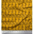 thumbnail image 1 of Soimoi Gold polyester Crepe Fabric Tendril & Abstract Print Fabric by Yard 42 Inch Wide, 1 of 5