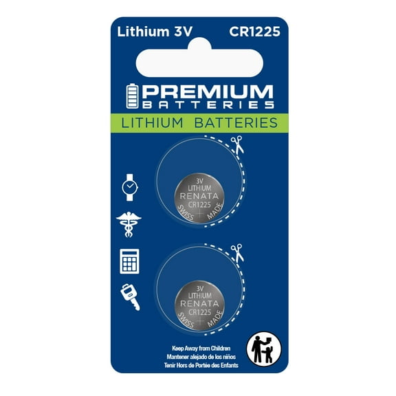 Premium Batteries Renata CR1225 3V Child Safe Lithium Coin Cell (2 Count)