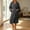 Dark Gray, variant on MGDXOX Women Cable Knit Fuzzy Hooded Bath Robe, Soft Fluffy Mid Length Loungewear Robe with Pockets & Self Tie Belt, Cozy Warm Sleep Robe for Shower Spa All Seasons Pink L