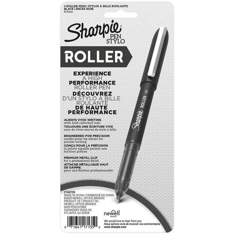 Sharpie Rollerball Pen, Needle Point 0.5mm, Black Ink, 4 Pack photo 8