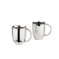 thumbnail image 1 of Designer Chrome Stainless Steel Tea Coffee Mug Set Of 2 | Corporate Gifting For Diwali | Unbreakable Cup For Kitchen & Home Décor, Dining Tableware, 180ml, 1 of 5