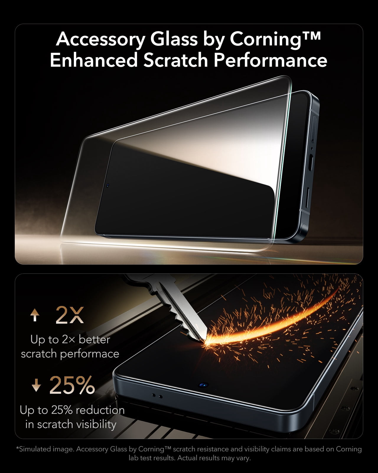 ESR Accessory Glass by Corning™ 3 Pack 9H+ Glass Compatible with Samsung Galaxy S26 Ultra Screen Protector, Anti-Reflective Coating, Military-Grade Protection, Shatterproof & Durable, UltraFit Tray