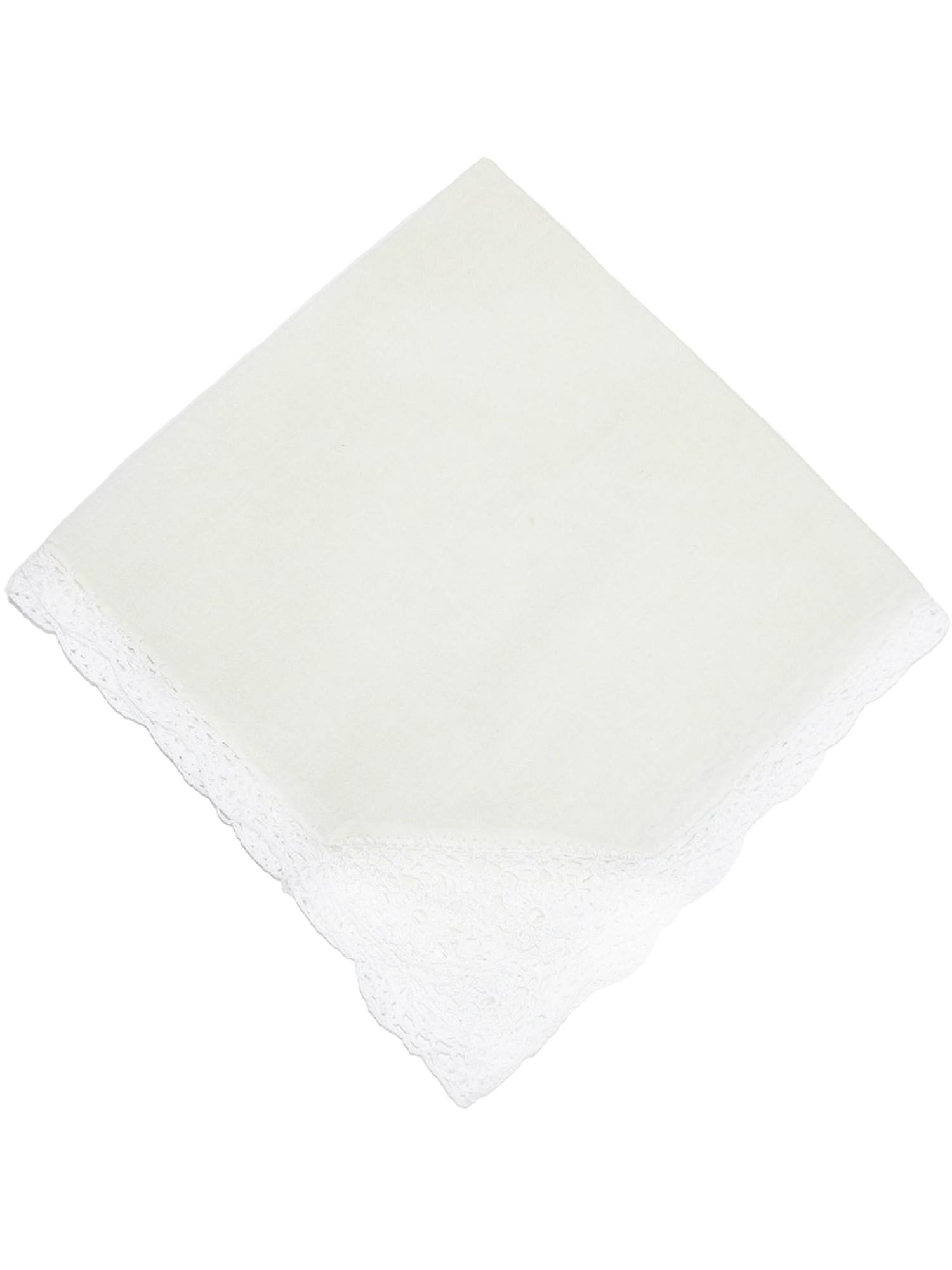10x 100% Cotton Handkerchiefs Classic Hankies Solid White Pocket Square Gift Set 