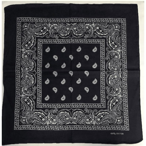 12 Navy Bandana Paisley Head Wrap 100% Cotton 22"X22"