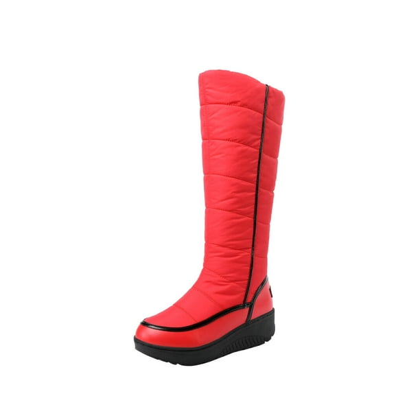 Zapatos para mujer, grandes, otoño/invierno, de algodón, suela gruesa, colores a juego, botas altas para nieve, botas para correr, botas vaqueras.