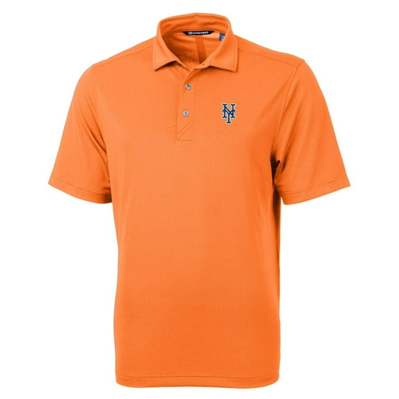 Men's Cutter & Buck Orange New York Mets Virtue Eco Pique Recycled Polo
