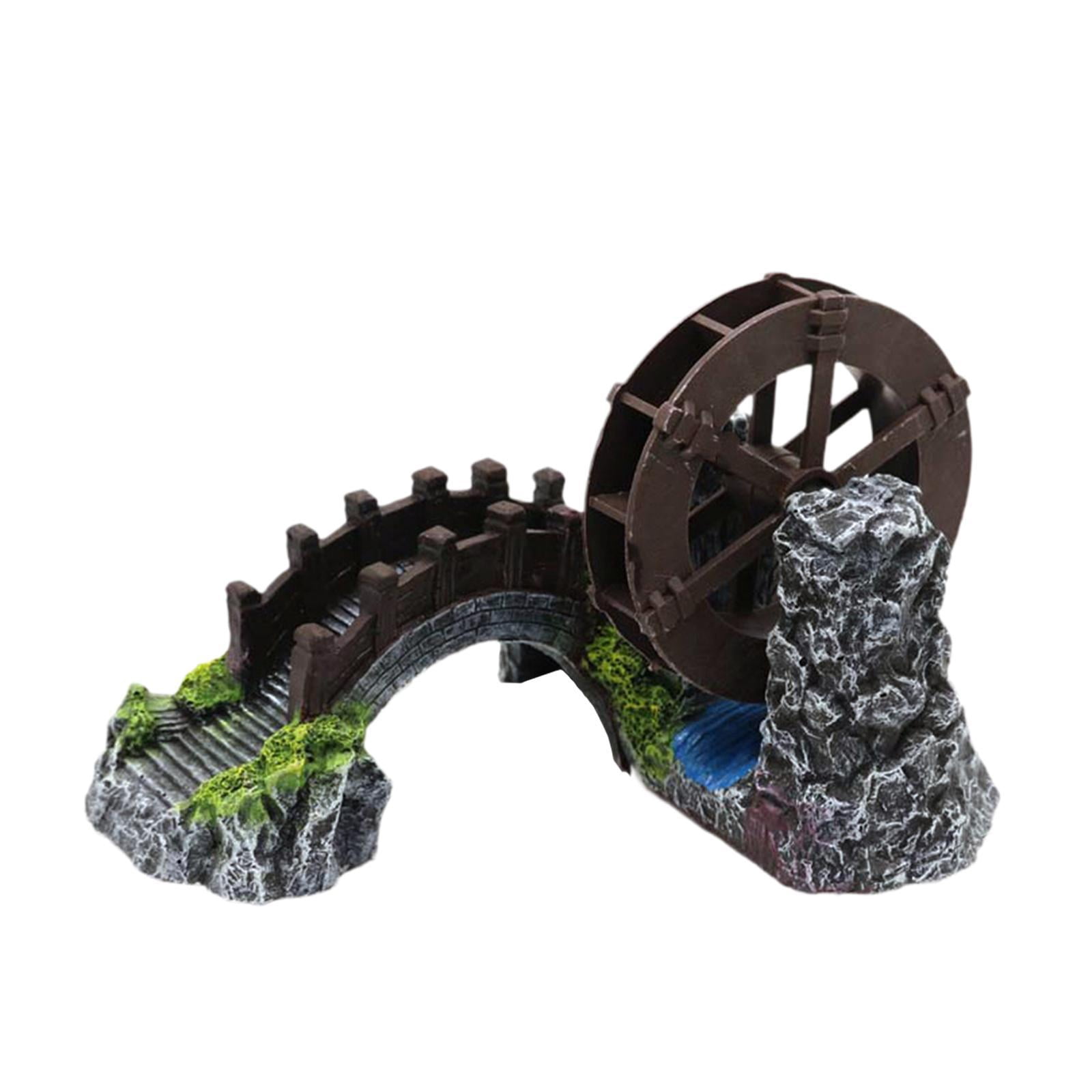 Bvdfgk Aquarium Underwater Decor Aquarium Bridge Decor Doll House Figurine Statue Resin