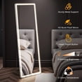 thumbnail image 5 of Sybels 71" Arched Full-Length LED Mirror, Adjustable 3-Color Lighting, Freestanding/Wall-Mounted Floor Mirror for Bedroom & Dressing Room, 5 of 7