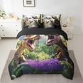 thumbnail image 2 of Manfei Animal Dinosaur 7-Piece Bedding Comforter Set,Botanical Plants King Bedding Sets,Woodland Wildlife Ultra Soft Bed Sheets,Super Cozy Floral Room Decor,Reversible, 2 of 8