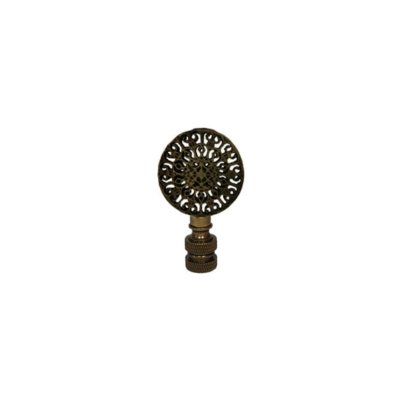 Royal Designs, Inc. Decorative Abstract Pattern Lamp Finial, F-5095-AB-1, Antique Brass, Single
