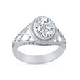 thumbnail image 2 of AFFY Celtic Lady's Simulated Cubic Zirconia Ring In 14K White Gold Plated 925 Sterling Silver Jewelry for Ladies, Ring Size 11.5, 2 of 4