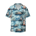 thumbnail image 3 of Goofa Sea Marine And Lighthouse Printed Men's Casual Short-sleeved Shirt,Lightweight Breathable Button-down,Summer Casual men's top,Versatile Fashion shirt-, 3 of 7