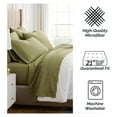 thumbnail image 5 of 6-Piece California King Sheet Sets, 21-Inch Deep Pocket Cal King Sheet Set, 1 Fitted and Flat Sheet Set, Microfiber Bedding, Sage Green Pillow Cases, Sage Green Sheets, 5 of 8