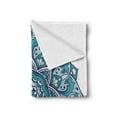thumbnail image 2 of Blue Mandala Soft Flannel Fleece Throw Blanket, Hand-drawn Oriental Eastern Motif Curly Elements, Cozy Plush for Indoor and Outdoor Use, 70" x 90", Jade Green Dark Teal, by Ambesonne, 2 of 5