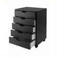 thumbnail image 2 of Pemberly Row 5 Drawer Desk Cabinet in Black - Home Office Desk Storage / Desk Organization with Removable and Optional Locking Casters, Composite Wood, 2 of 2