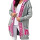 thumbnail image 2 of Cardigan Hooded Letter Sweater Coat Long Sleeve Pockets Solid Color Outwear, 2 of 8