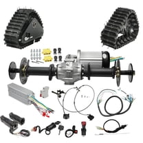 32" Rear Axle Kit with 60V 2500W DC Brushless Differential Motor & Snow Sand Tracks for DIY Project Electric Vehicle ATV UTV Quad Buggy Mini Bike Trike Racing Golf Cart Go Kart 6000RPM, 400Nm Torque