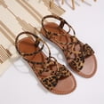 thumbnail image 7 of Sandals for Women Flat Dressy Cute Ankle Strap Open Toe Cross Bowknot Slingback Flats Summer Casual Comfortable Beach Vacation Slides Shoes 41, 7 of 7