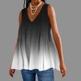 thumbnail image 2 of Plebaso V Neck Tank Tops for Women Gradient Color Ruffle Shirts Flowy Sleeveless Womens Summer Blouses, 2 of 5