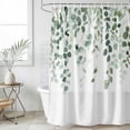 thumbnail image 6 of Eucalyptus Leaf Sage Green Shower Curtain Set - Extra Long 72" x 96" Washable Bathtub Curtain with 12 Hooks, Spring Weeping Leaves Botanical Waterproof Fabric Shower Curtains for Bathroom/Bathtub, 6 of 6