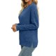 thumbnail image 5 of Ropa bonita,Top de mezcla de lino para mujer, manga corta, cuello redondo, jersey informal de color liso, tejido suave y cómodo, versátil para uso diario, sopatenor, 5 of 8