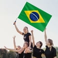 thumbnail image 6 of Portable Hand Held Flagpole with 100*150cm Brazil Flag, 160cm Stainless Steel Telescopic Flag Pole for Carrying, Football game cheering flag, 6 of 7