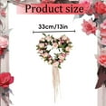 thumbnail image 4 of Goowood Back Garden Rose Artificial Flower Heart Wreath With Ribbon Valentine Decor Wreath Home Decor, 4 of 9