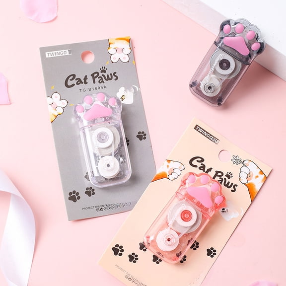 3 Pieces/set, Large Capacity Correction Tape,Cute Cat Paw Shape Creative,Portable Correction Tape